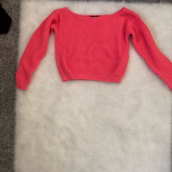 Coral cropped sweater - Picture 1 of 1